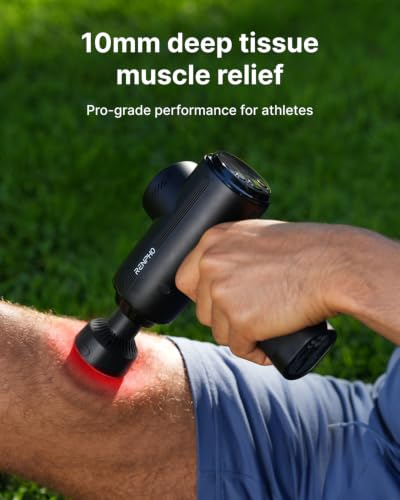 Image of RENPHO Active Thermacool 2 Red Massage Gun with Infrared Heating, Cool Head | VA Display, Deep Tissue Massage for Athletes, Percussion Massager with Heat & Cool for Muscle Relief, 3 Light Modes, 5 Speeds