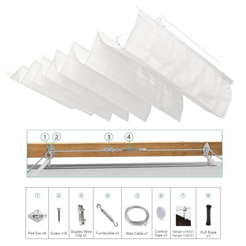 Voile d'ombrage rétractable en U pergola terrasse jardin extérieur - 5