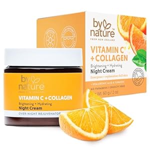 By Nature Face Night Cream – Vitamin C + Collagen PM Moisturizing Facial Lotion for Women (2 Oz)
