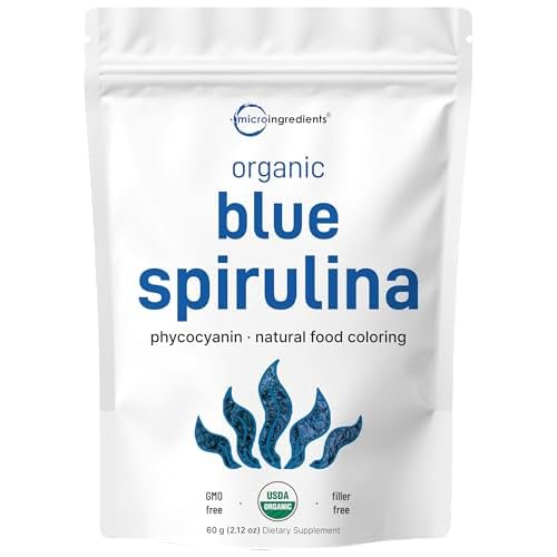 Organic Blue Spirulina Powder - 60 Servings, Vegan Protein