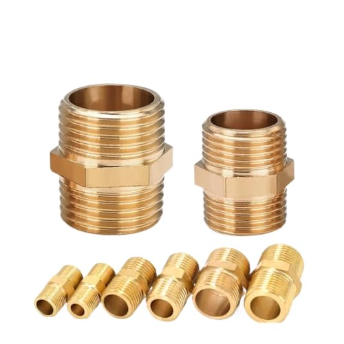 Conector de boquilla hexagonal BSP con rosca macho reductora de latón antilesiones por fugas 2