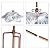 Outdoor Bird Bath Glass Birdbath Garden Birdfeeder with Metal Stake Blue(Height:26inch)