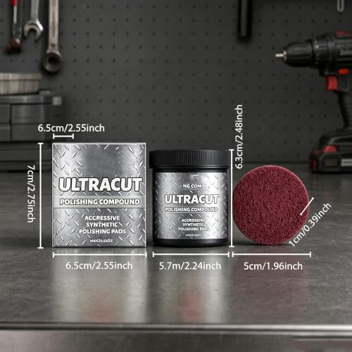 Image of All in One Surface Restoration Polish with Pad, Ultracut Polishing Compound for Wood Furniture Surface Polishing Scratch Remover Compound for Leather Wood Marble Countertop Cookware Ovens Sinks (3)
