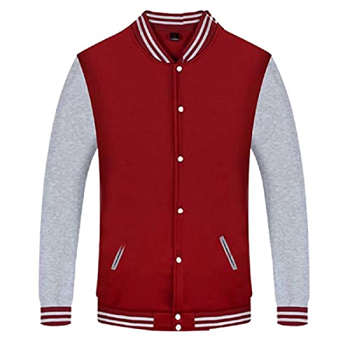Image of Mowbeat Women Baseball Jacket Varsity Uniform Unisex Adult Long Sleeve Casual Loose Cardigan Men's Track Jacket