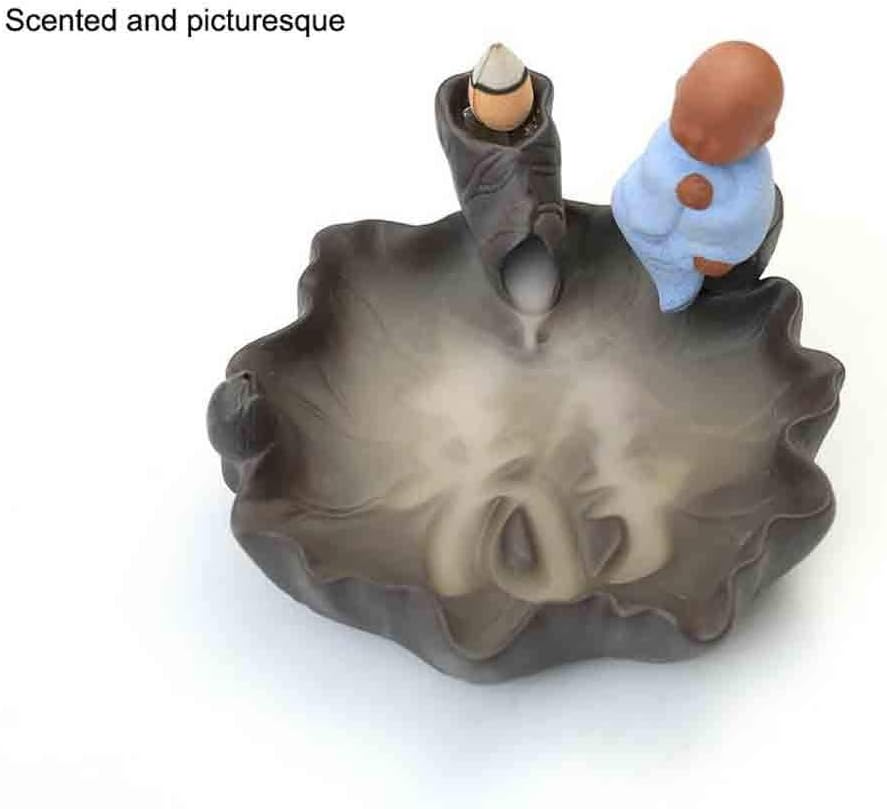 YYDS Incense Burner Backflow Incense Burner Monk Handmade Ceramic Incense Holder Home Decoration Tea Ceremony Table Decoration 6.1 × 6.1 × 4.56 Inch Incense Holders