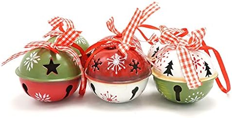 Small Christmas Bells,Christmas Hanging Bells, Small Christmas Bells 6pcs Christmas Decoration for Home(White)