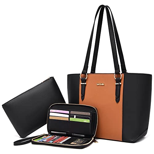 Qiyuer Handbag Set for Women with Matching Wallet RFID Blocking,