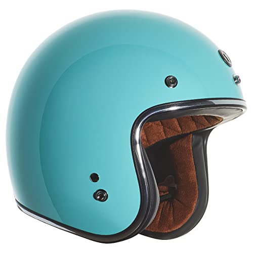 Torc T50 Open Face 3/4 Motorcycle Helmet With Color/Graphic Dot Approved (Robin Egg Blue, Medium) #TOP1