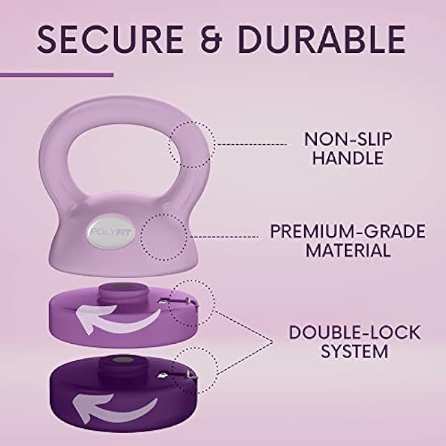 Polyfit Adjustable Kettlebell | 5 lb - 12 lb | Kettlebells Weights Set for Home Gym | Kettle Bell Sets for Women at Home