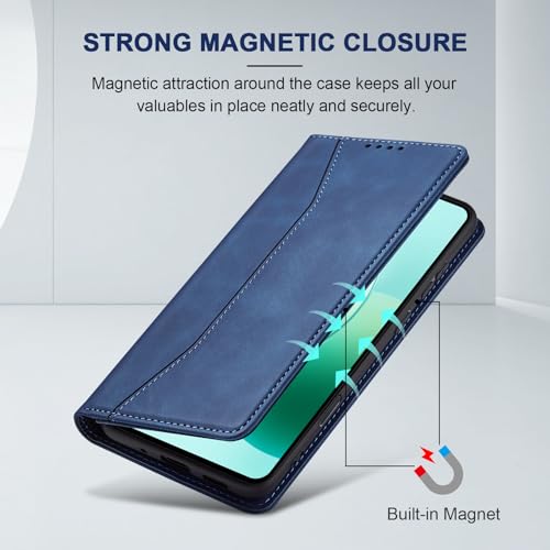 Image of Jasonyu Wallet Case for Honor 400 Lite, Flip PU Leather, Blue