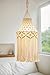 Mkono Macrame Lamp Shade Boho Hanging Pendant Light Cover Bohemian Lamps for Office Bedroom Living Room Nursery Dorm Decor (Lightbulb Not Included)