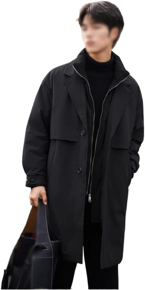 Fake Two Thick Down Jacket Men's Jacket Autumn And Winter Warm Trend Men's Coat In The Long