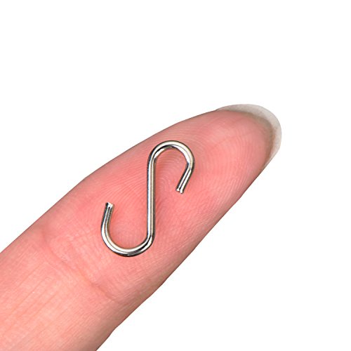 Shappy 200 Pieces 0.55 Inch Mini S Hooks Connectors S-Shaped Wire Hook With Storage Box For Diy Crafts, Hanging Jewelry, Key Chain, Tags (Silver) #TOP2