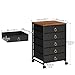 HOOBRO 5-Drawer Chest, Office File Cabinet with Drawers, Rolling Printer Stand, Filing Cabinet for Living Room, Home Office, Nonwovens Drawer, Easy Assembly, Black BFK50WJ01