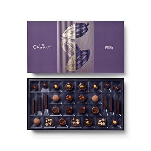 Image of Hotel Chocolat Chocolate Gift Box - Dark Chocolate Assortment, 29 Pieces, Gourmet Chocolate Gift