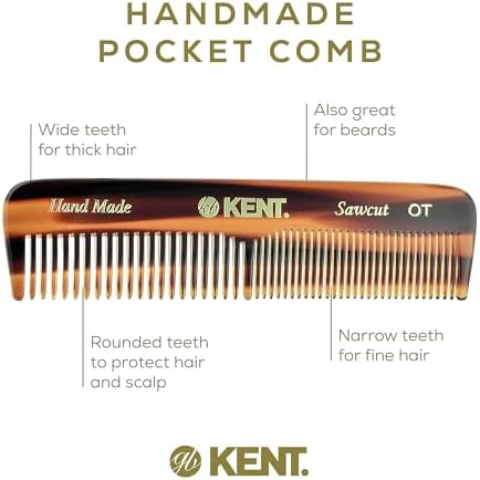 Authentic Handmade Men's Pocket Comb,Dark Brown, 110mm