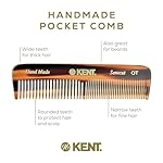 Kent OT 4.4" Pocket Comb – Fine & Wide Tooth Handmade Comb for Hair, Beard, Mustache. Ideal for Travel. Saw Cut and Hand Polished. - Image 4