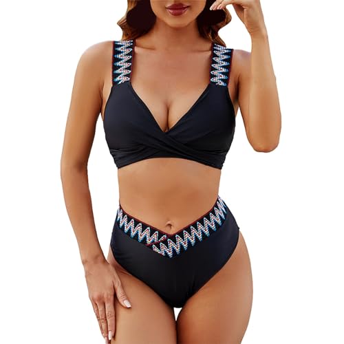 Sujetador Bikini Mujer Bikinis Mujer Reductores Bañador de Piezas Adelgazante Y Protector para con Tirantes Bikinis Disimular Barriga Bikini Deportivo (Black M)