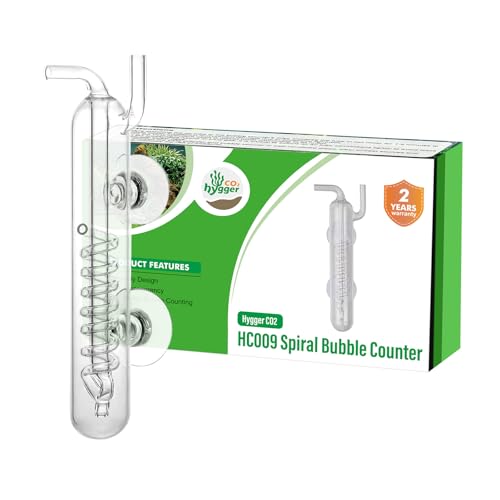 Hygger CO2 Aquarium CO2 Spiral Bubble Counter with High Transparent Crystal Glass Suitable for...