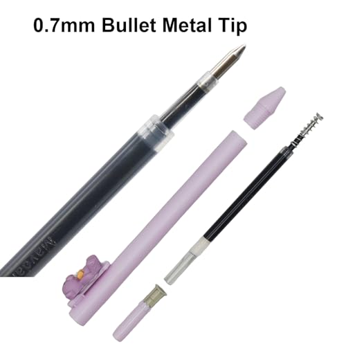 Recharges pour stylos à encre gel 0,7 mm Maydahui rétractables de 11 cm pour bureau Lot de 50 - 3