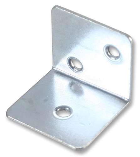 Duratool D01083 25mm x 25mm Zinc Plated Corner Steel Brackets, 10 Pack