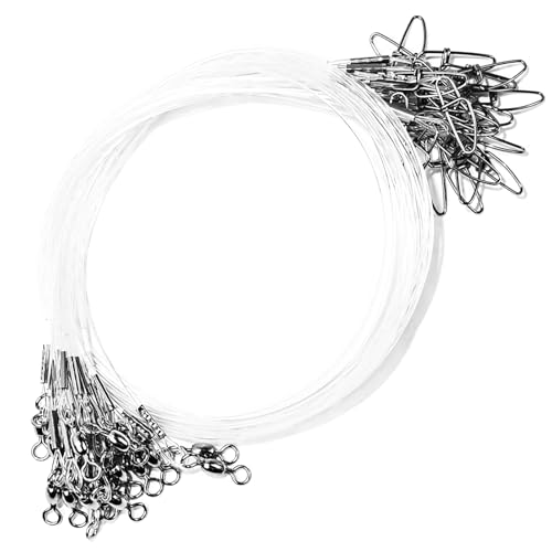 Fishing Fluorocarbon Leader with Swivel and Snaps ，Fluorocarbon...