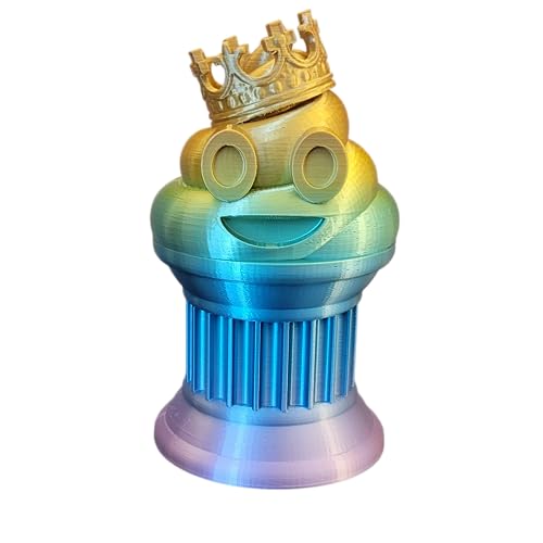 Znet3D King Poop Emoji Trophy - Fun Award & Gift - Handmade w/Additive Manufacturing - 6