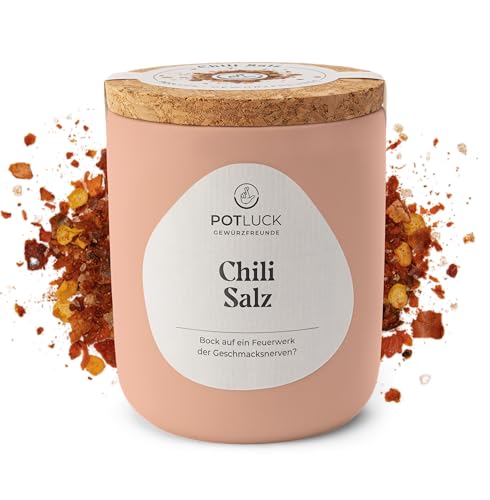 POTLUCK | Chili Salz | Speisesalz-Zubereitung im Keramiktopf | 100 g | Vegan, glutenfrei und mit...
