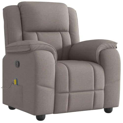 Fauteuil de massage inclinable de haute qualité en tissu résistant couleur taupe - 2