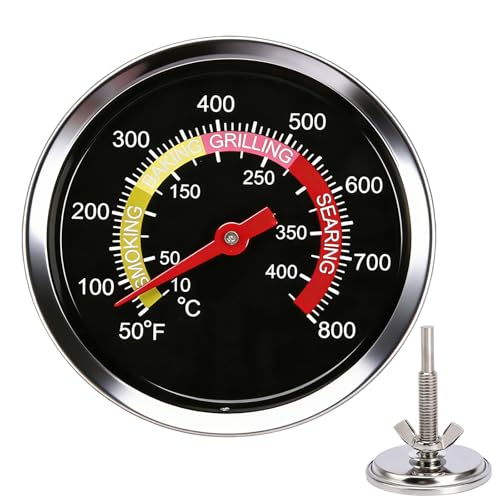 Grill Thermometer aus Edelstahl Ø6 cm Smoker Thermostat für Weber Kettle Kamado Charbroil Outback Pit Boss Uniflame BBQ