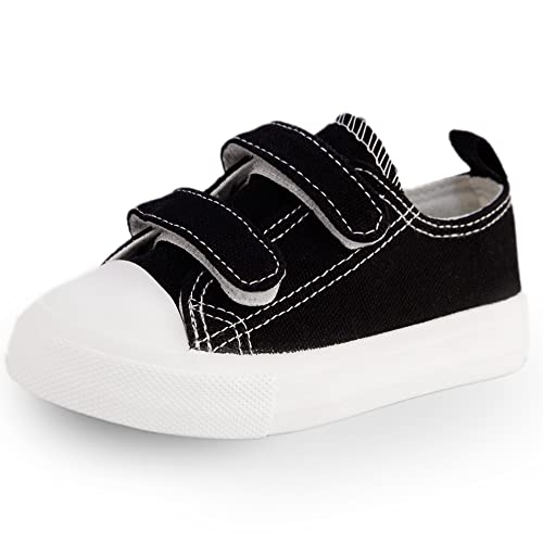 iFANS Girl and Boy Tall Canvas Kids Lace up Knee High Sneakers Black, 2.5 Narrow Little Kid