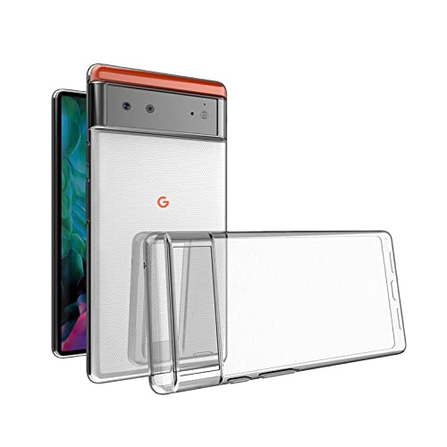 PrimeLike Ultra Clear Slim Anti-Slip Grip Soft Flexible Back Cover for Google Pixel 6 (6.4") (Shockproof,Transparent)