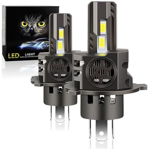 APMAT H4/9003/HB2 LED Bulbs, 30000LM 500% Brighter 6000K Xenon White Light, H4 Fog Lights with Fan, Wireless Plug-N-Play Bulb (Pack of 2) Cover