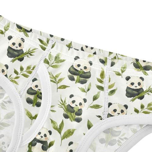 Boys' Exclusive Briefs Toddler Underwear 95% Combed Cotton Boxerbriefs 2T Watercolor Panda Bamboo Pattern4