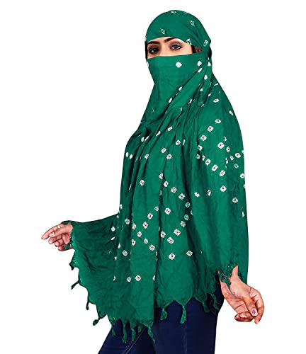 Image of Cotton Long Scarf Cum Mask Scarves Usable for Vehicle Driver | White Printed Design Fabric | Universal Size | Soft & Breathable Sun Protection | For Girl & Women