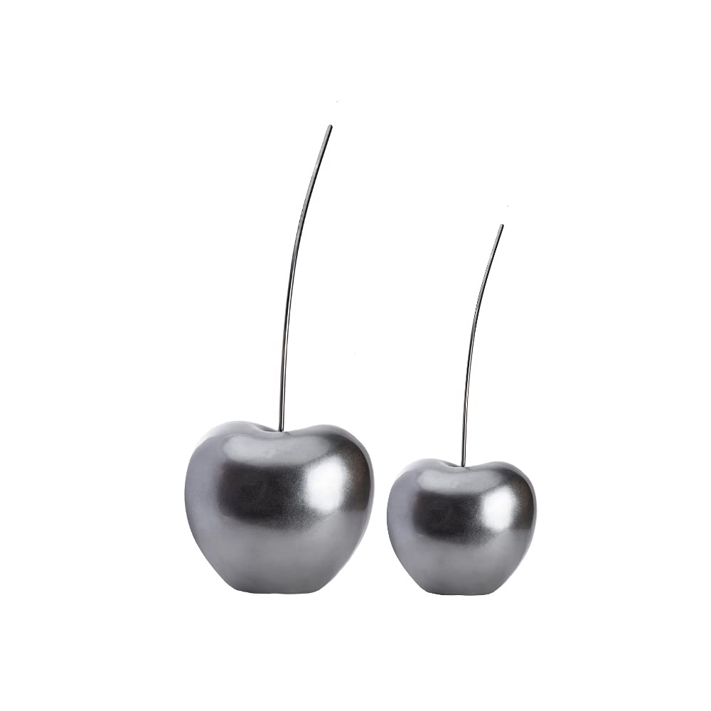 Finesse DecorCherry Decor // Set of Two Medium & Large, Silver, Resin, Medium and Large