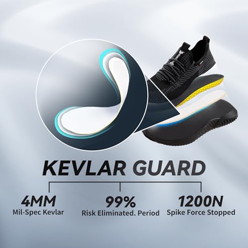 Image of SUADEX Steel Toe Shoes for Men Women Indestructible Steel Toe Sneakers Lightweight Work Safety Shoes Puncture Proof Composite Toe