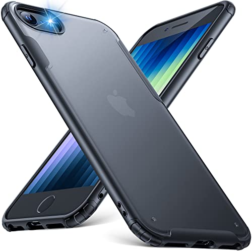 HOOMIL Serie Translúcida de Funda iPhone 8, Funda iPhone 7, Funda Protectora a Prueba de Golpes para teléfono Funda iPhone 8/7/SE 2020/SE 2022 (Negro) Cover
