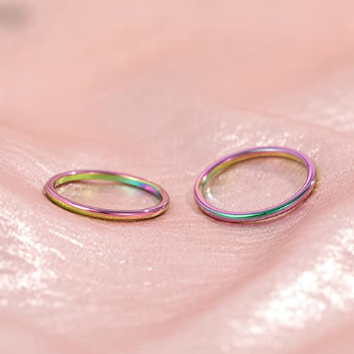 Image of TRUMIUM 2mm 4mm 6mm 8mm Tungsten Wedding Band Ring for Men Women Silver /Rose Gold Plated /Rainbow /Gold Plated Domed High Polish Engagement Promise Rings Comfort Fit 4-15