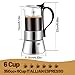 Imagen de DITOSH Cafetera Espresso Transparente de Acero Inoxidable 304 Moka Pot Cafetera Espresso Cafetera Percoladora Capaz Cafetera Moka Cafetera Percoladora Para Casa y Camping 6 Taza 350ml