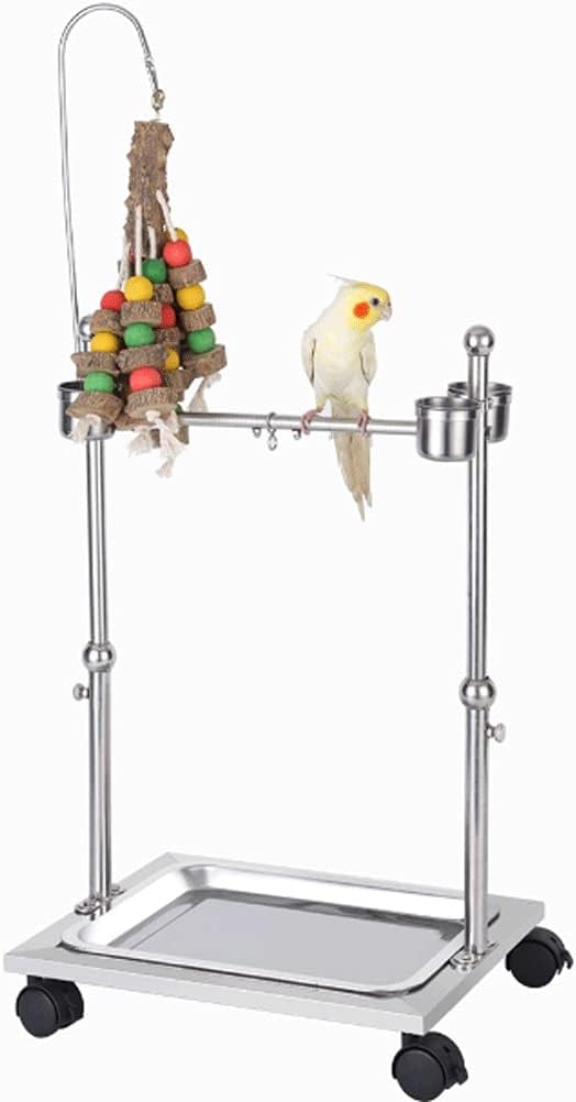 YYDS Adjustable Bird Perch Parrots Bird Playground Birdcage Bird Stand Rack for Small Cockatiels Conures Parakeets Finch (Size : 36 * 28 * 32-50cm)
