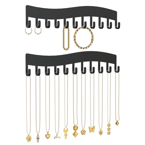 Kettenhalter Schmuckaufbewahrung Wand - Robuster Schmuck Organizer für Halsketten, Armbänder und Ohrringe - Wand-Halsketten-Organisator-Halter:...
