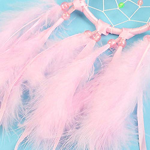 Sweet Heart Dream Catcher rose à plumes pour décorer votre balcon