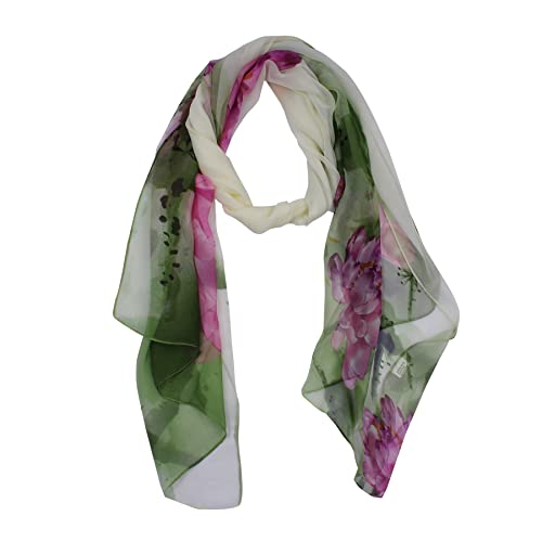 ANKOMINA Women Floral Printing Silk Scarf Shawls Chiffon Bandana Long Wraps Summer Beach Hijab3