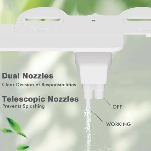 Image of Bidet Attachment, 0.23 inch Ultra-Slim No Gap Design, Non-Electric Self-Cleaning Bidet with Dual Nozzles (Rear & Feminine Wash), Adjustable Pressure, Tool-Free Installation