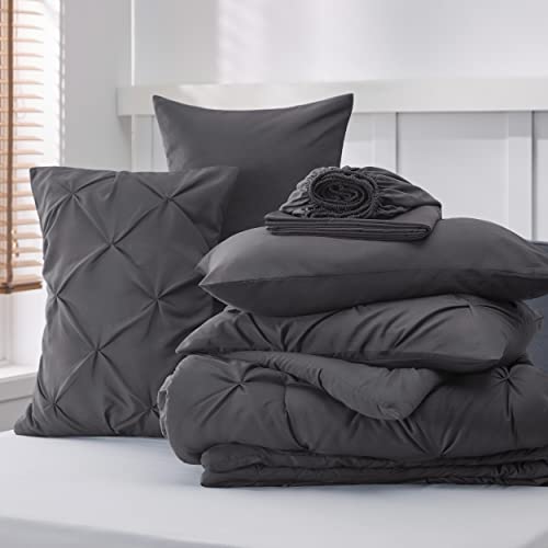 image for Bedsure California King Comforter Set Dark Grey - Bed in a Bag Califor