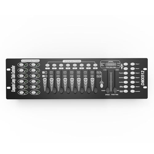 Iverens 192 Channel DMX Controller, Lighting Mixer Board DMX Console for Stage Effect dj Bar Club...