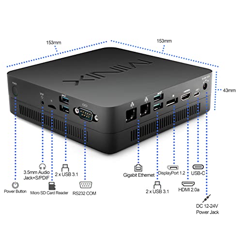 Minix Ngc-7 Pro Mini Pc I7-10510U，16Gb/512Gb M.2 Nvme Ssd Windows 11 Pro Mini Computer, Triple 4K @ 60Hz Display/Hdmi 2.0/ Usb-C/Dp/2Xgigabit Ethernet/4Usb 3.1. Support 4G Lte, Auto Power On. #TOP1