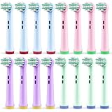 Ofashu ブラウン オーラルB 対応 電動歯ブラシ 替えブラシ 子供用 やわらかめ の 互換ブラシ 替え歯 歯垢除去 すみずみクリーンキッズ oral b 用の 交換ブラシ こども 16本入 EB10