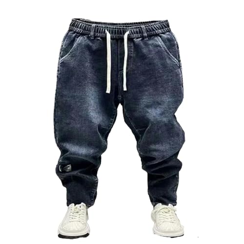 Autumn and Winter Men's Fleece Jeans Loose Harem Pants Men's Casual Pants